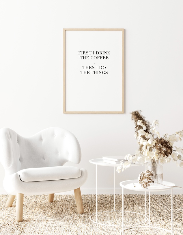 Olive et Oriel - First I Drink The Coffee Art Print