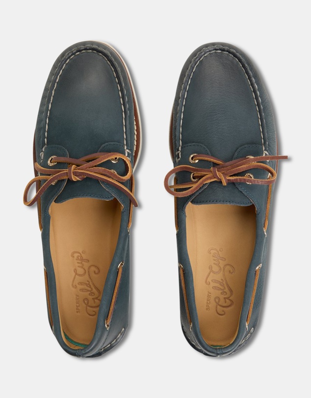 Sperry - Gold A/O 2-Eye Wide Leather Navy- Men's