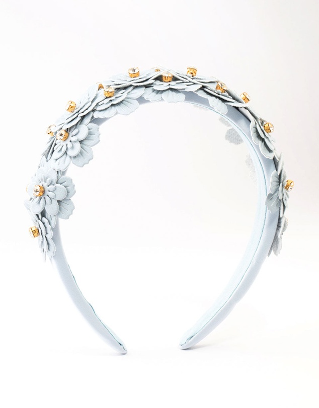 Lovisa - Blue PU Leather Fabric Cut Out Flower Headband
