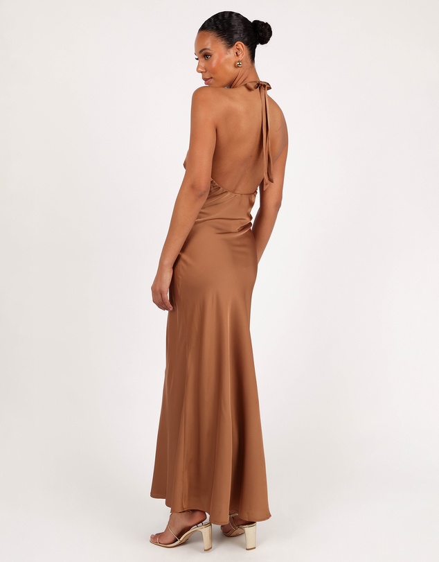 Petal & Pup - Kalina Halterneck Maxi Dress - Bronze
