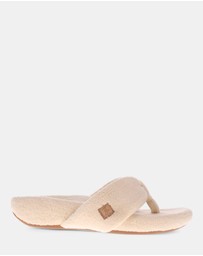 Mia Vita - Cozy Toe Post Slipper - Ivory