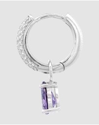 Georgini - GEORGINI WISTERIA DUO PEAR EARRINGS AMETHYST CZ SILVER