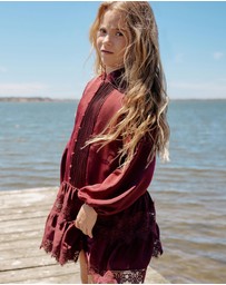 Bardot Junior - Anie Satin Shirt Dress - Kids-Teens