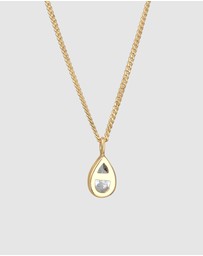 Elli Jewelry - Necklace Crystal Drop 925 Sterling Silver Gold-Plated