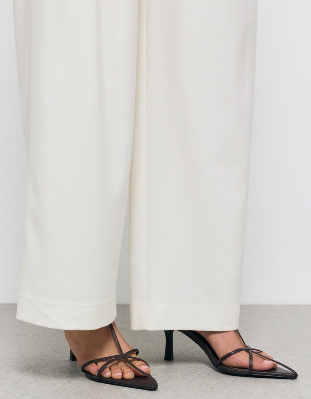 AERE - Leather Point Toe Strappy Heels