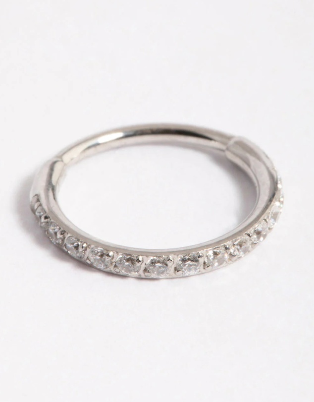Lovisa - Surgical Steel Diamante Clicker Ring 8mm