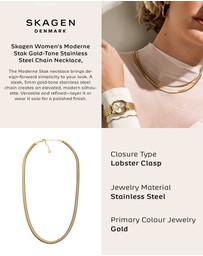 Skagen - Moderne Stak Gold Tone Necklace