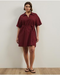 Atmos&Here Curvy - Britt Linen Blend Belted Mini Dress