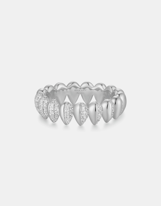 Ania Haie - Ania Haie Silver Sparkling Puffy Spike Ring