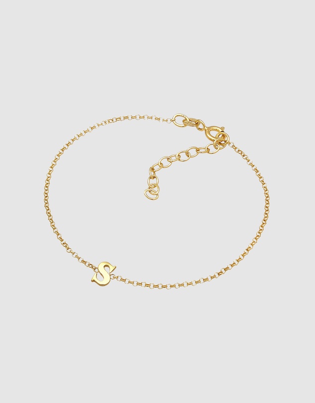 Elli Jewelry - Initial Bracelet in Gold-Plated 925 Silver