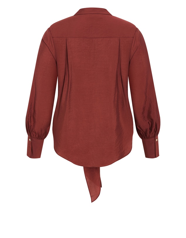 City Chic - Plus size Elena Hem Detail Shirt - clove