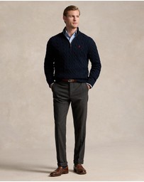 Polo Ralph Lauren - ICONIC EXCLUSIVE - Cable-Knit Cotton Quarter-Zip Sweater