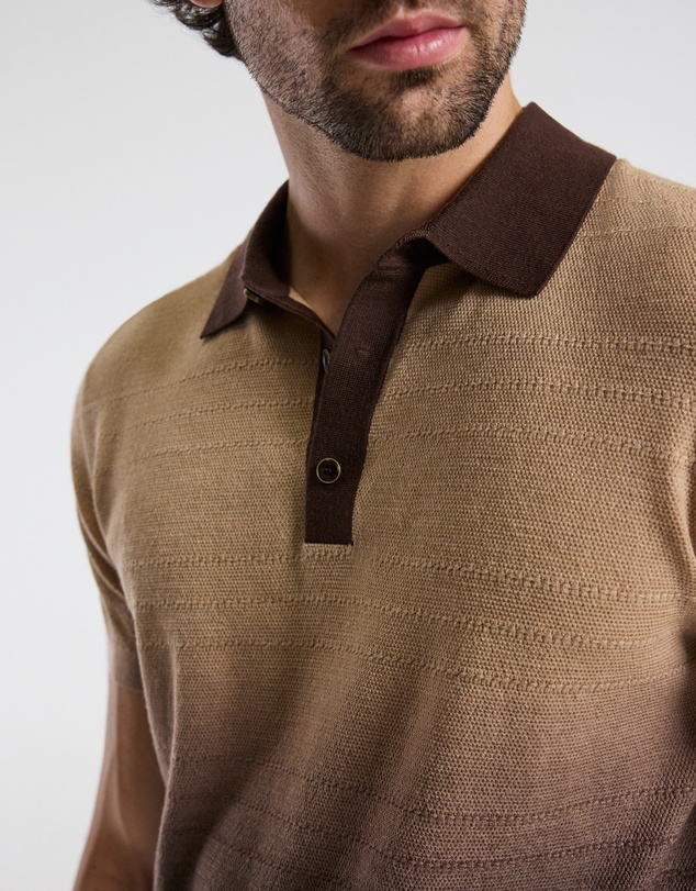 Calibre - Ombre Merino Wool Polo Neutral