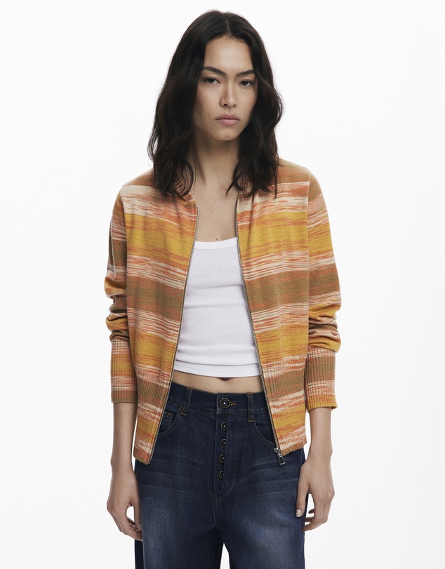 Desigual - Striped Hoodie With Zipper