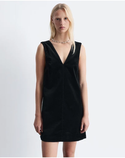 & Other Stories - V-Neck Velvet Mini Dress