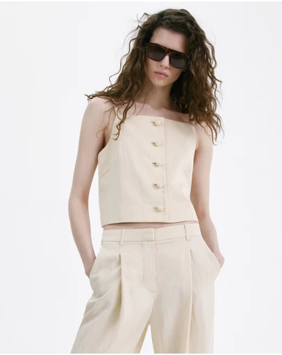 M.N.G - Lyocell Button Top