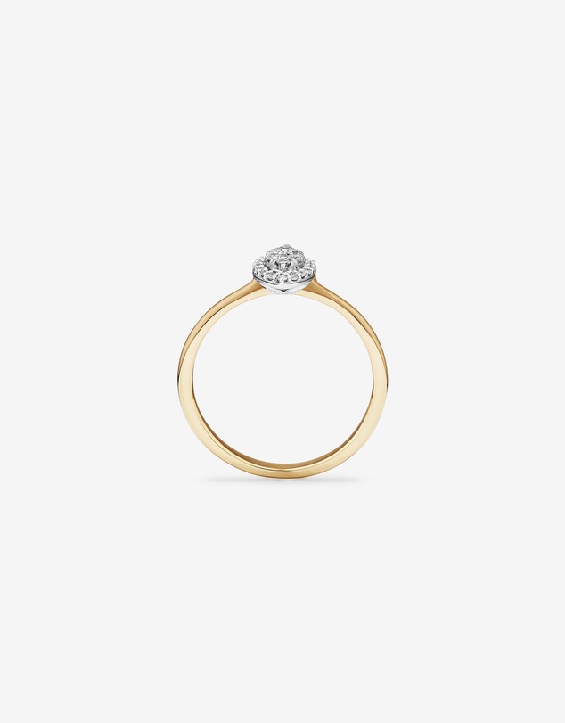 Michael Hill - 0.15 Carat TW Marquise Cluster Diamond Promise Ring in 10kt Yellow and White Gold