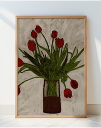 Olive et Oriel - Bouquet Of Tulips by Shatha Al Dafai Art Print