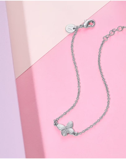 Mestige - Bella Butterfly Bracelet - Silver Plated
