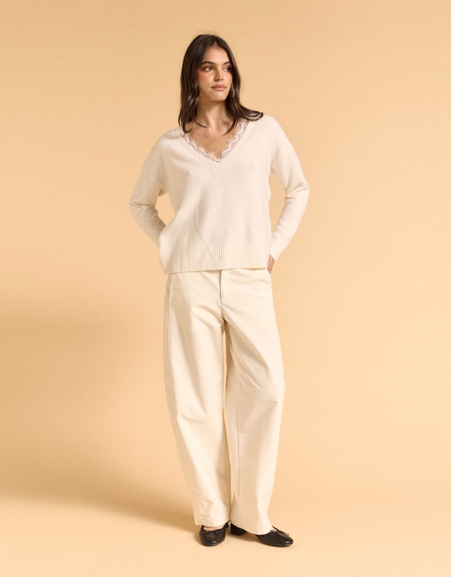 MVN - Knit Jumper With Lace Trim