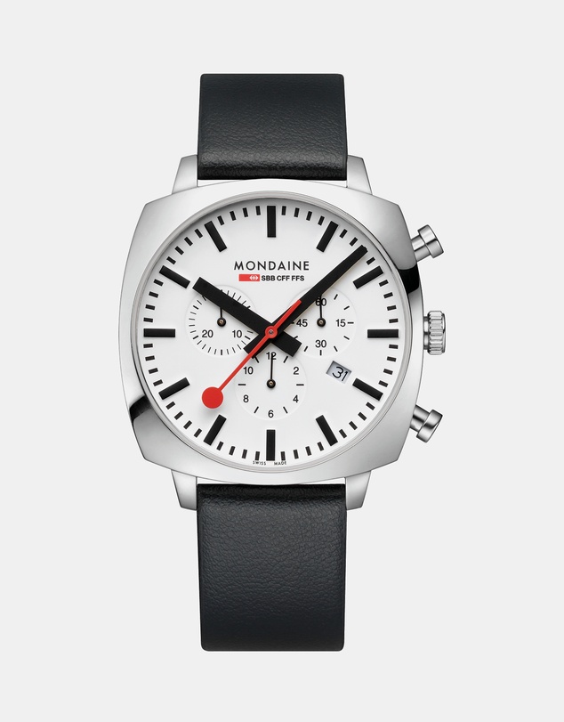 Mondaine - Official Swiss Railways Grand Cushion Vegan Grape Leather Watch Set