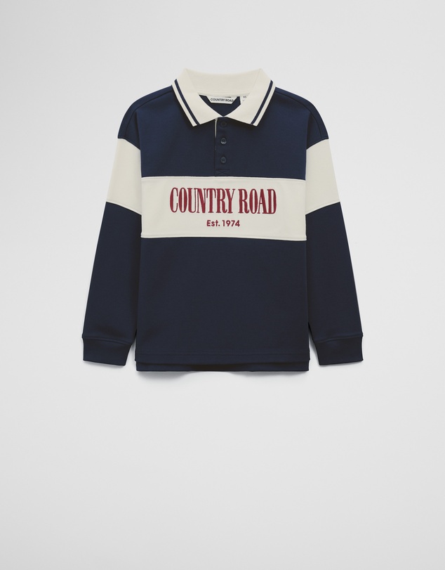 Country Road - Organically Grown Cotton Stripe Rugby Top