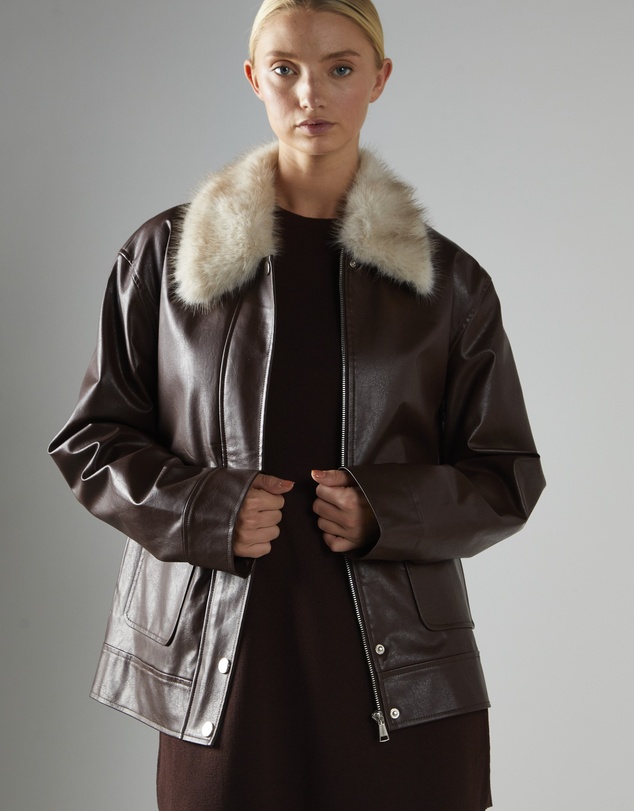 Glamorous - Fur Collar PU jacket