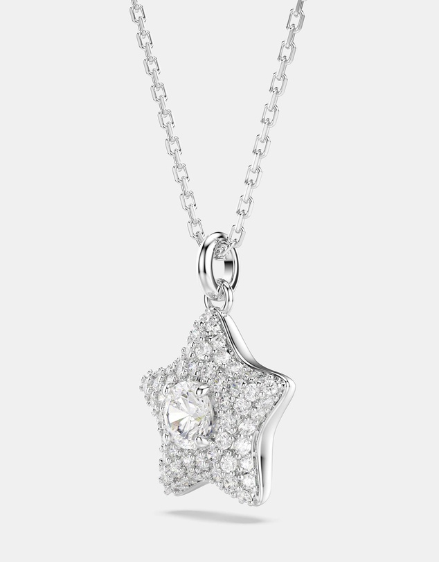 Swarovski - Sublima Pendant, Round Cut, Star, White, Rhodium Plated
