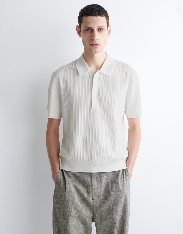 COS - Textured-Panel Cotton Polo Shirt