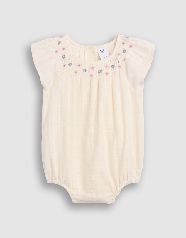 GAP - Short Sleeve Floral Smocked Woven Blouse - Babies