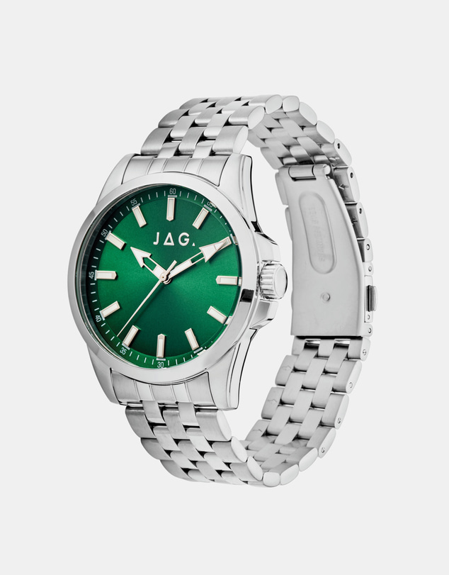 Jag - Ethan Mens Green Dial 41mm Silver Watch