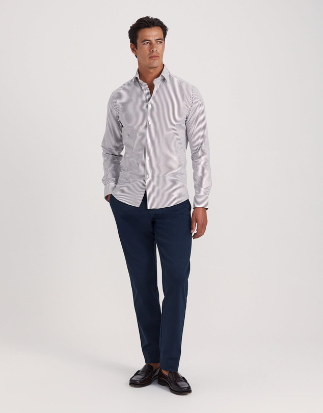 SABA - Calvin Long Sleeve Slim Stripe Shirt