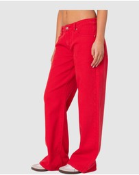 EDIKTED - Mud Wash Low Rise Slouchy Jeans