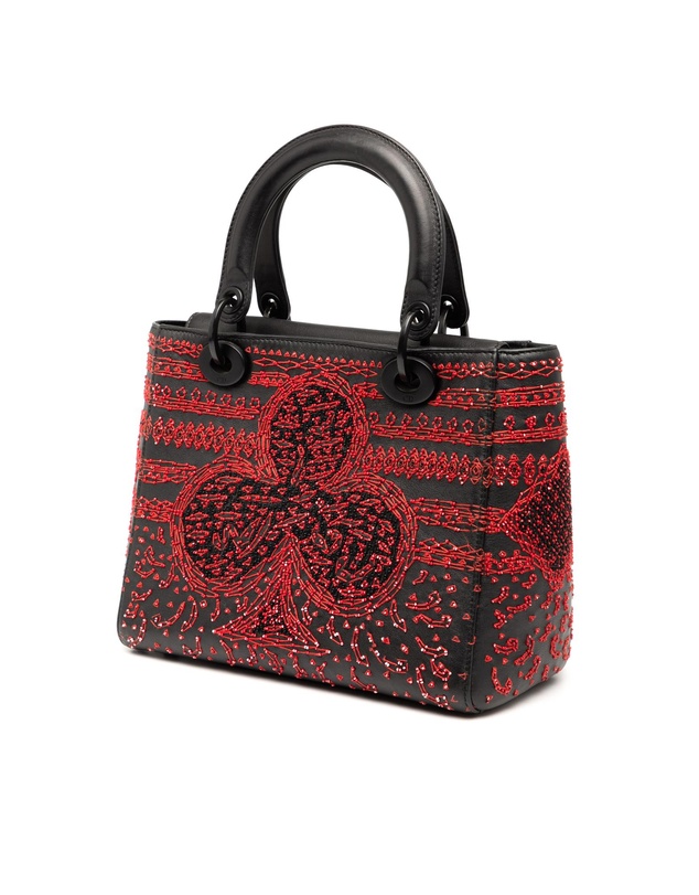 Pre-Loved by Azura Reborn - Pre-Loved Medium Smooth Calfskin Embroidered Heart Playing Cards Lady Dior