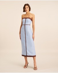AERE - Ari Linen Contrast Strapless Dress