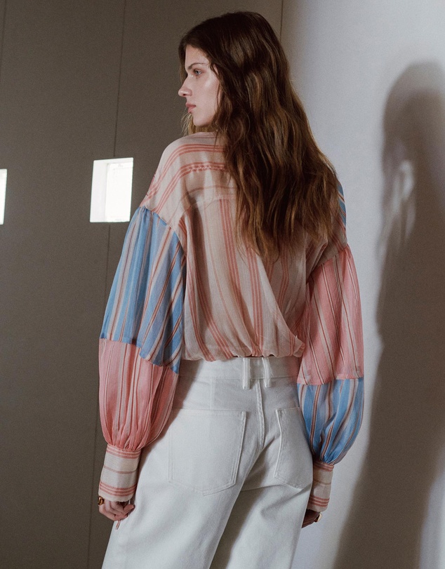 M.N.G - Striped Blouse with Tie Fastening