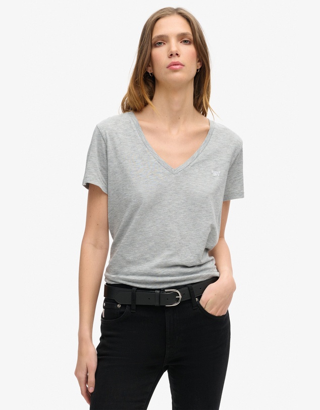 Superdry - Studios Slub Embroidered Vee Tee