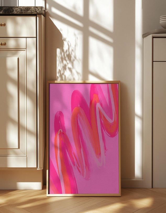 Olive et Oriel - Pinkwave No 6 by Treechild Art Print