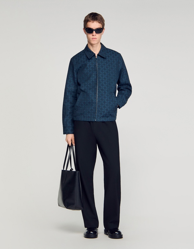 Sandro - Fitted Cross Denim Jacket