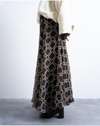 TOPSHOP - Check Print Full Circle Maxi Skirt