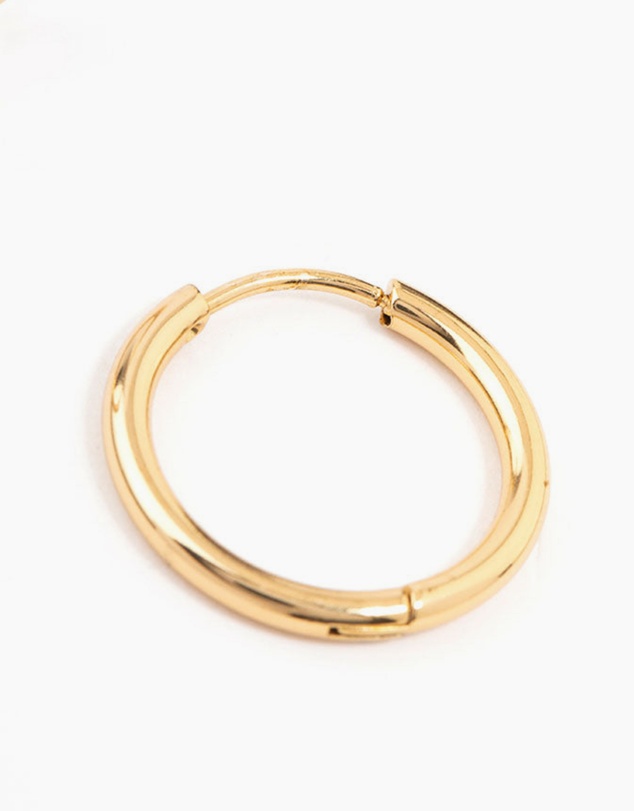 Lovisa - Gold Plated Stainless Steel Thin Clicker Hoop Earrings 18mm