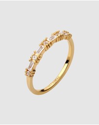 Elli Jewelry - Ring Topaz 925 Sterling Silver Gold-Plated