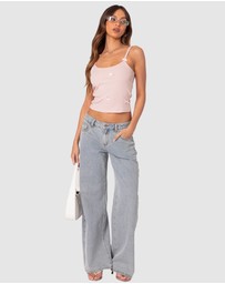 EDIKTED - Emilia ribbed bow tank top