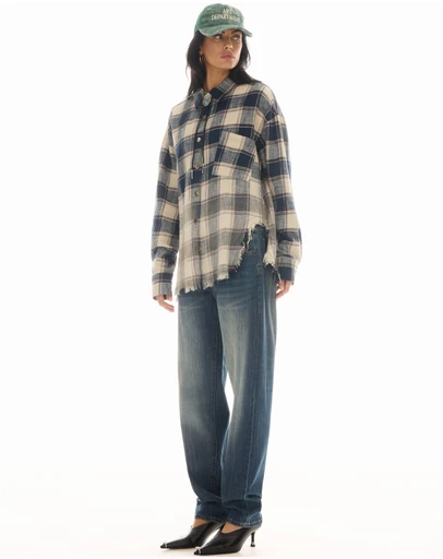 THE TALES - Cutaway Bleached Flannel Shirt