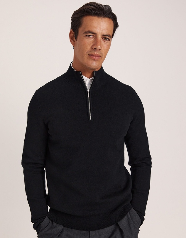 SABA - Franklin Quarter Zip Wool Knit Polo