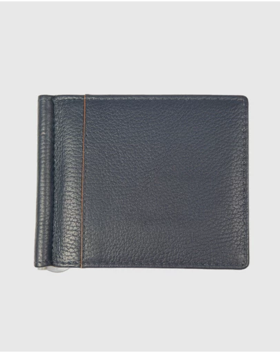 DENTS - Two-Tone Pebble Grain Leather Money Clip Wallet with RFID Blocking