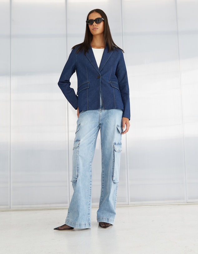 DRICOPER DENIM - Cargo Wide Leg Denim Pants