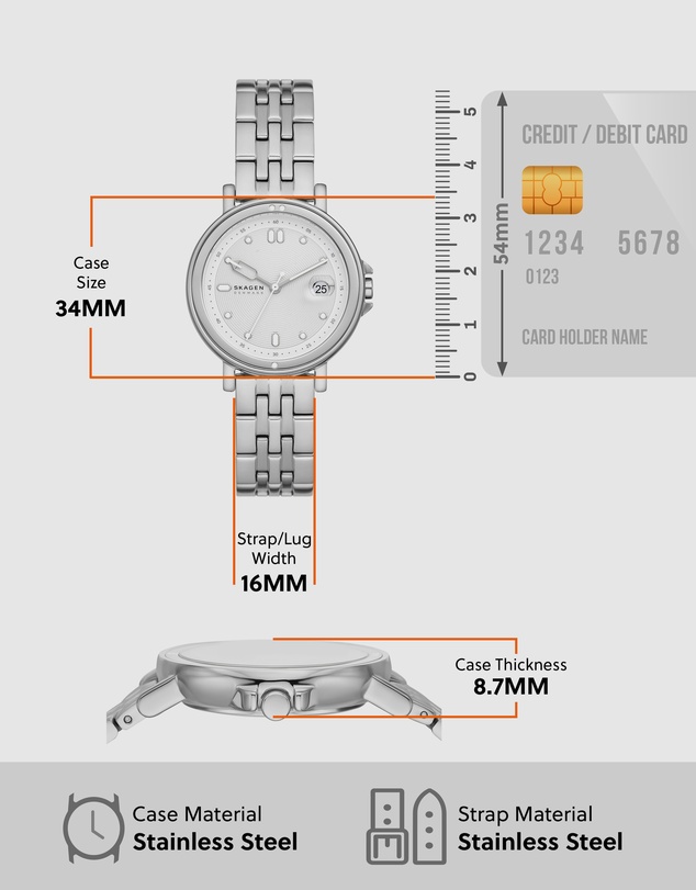 Skagen - Signatur Sport Lille Silver Tone Analogue Watch