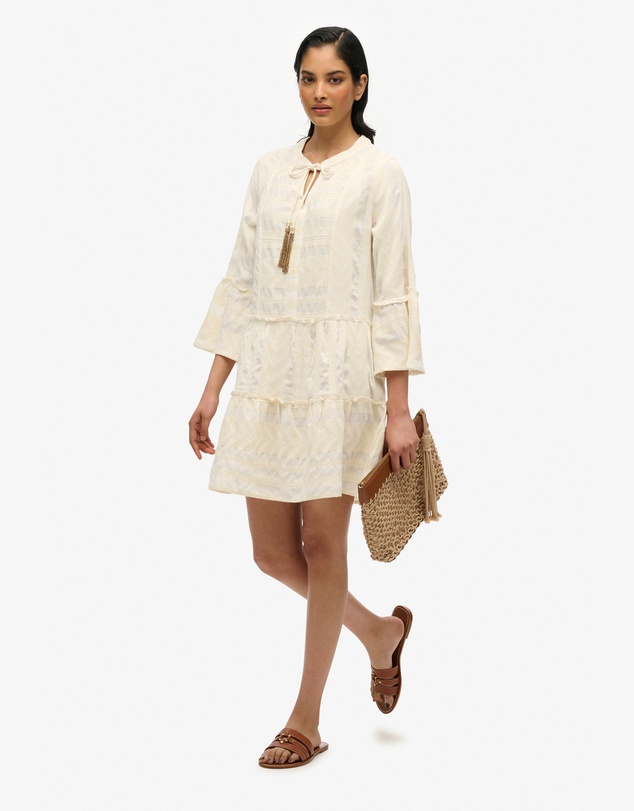 Superdry - Ibiza Long Sleeve Tiered Mini Dress