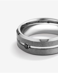 Michael Hill - 8mm Black Diamond Wedding Band in Tungsten